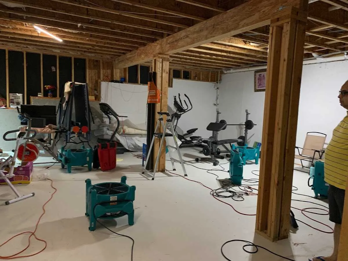 Basement drying equipment setup for Odor Removal & Deodorization in Punxsutawney